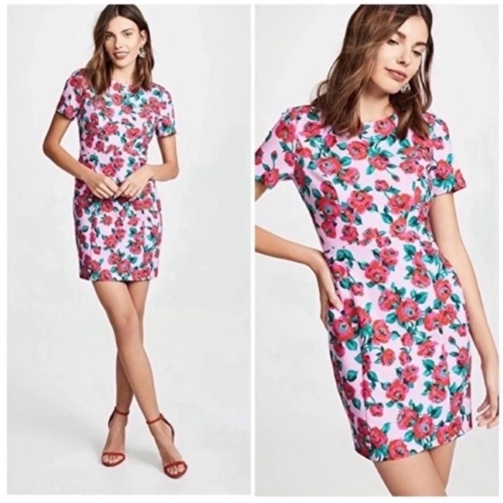 Black Halo Jodee Mini Dress Pink Rose Floral